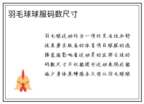 羽毛球球服码数尺寸